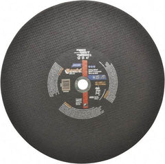 Norton - 16" Aluminum Oxide Cutoff Wheel - 5/32" Thick, 1" Arbor, 3,820 Max RPM, Use with Stationary Tools - Benchmark Tooling