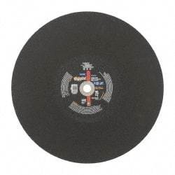 Norton - 20" Aluminum Oxide Cutoff Wheel - 5/32" Thick, 1" Arbor, 2,710 Max RPM, Use with Stationary Tools - Benchmark Tooling