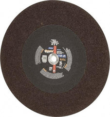 Norton - 20" Aluminum Oxide Cutoff Wheel - 3/16" Thick, 1" Arbor, 2,710 Max RPM, Use with Stationary Tools - Benchmark Tooling