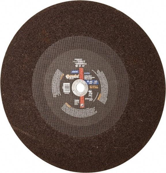 Norton - 20" Aluminum Oxide Cutoff Wheel - 3/16" Thick, 1" Arbor, 2,710 Max RPM, Use with Stationary Tools - Benchmark Tooling