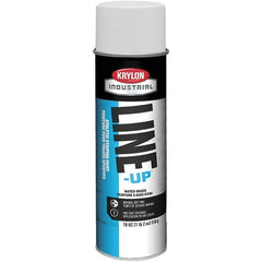 Krylon - 18 fl oz White Striping Paint - 234 to 332 Sq Ft/Gal Coverage, Water-Based Formula - Benchmark Tooling