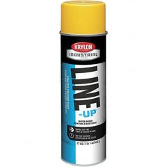 Krylon - 17 fl oz Yellow Striping Paint - 234 to 332 Sq Ft/Gal Coverage, Water-Based Formula - Benchmark Tooling