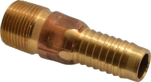 Campbell Fittings - 3/4" Pipe ID, Threaded Combination Nipple for Hoses - Brass - Benchmark Tooling