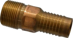 Campbell Fittings - 1" Pipe ID, Threaded Combination Nipple for Hoses - Brass - Benchmark Tooling