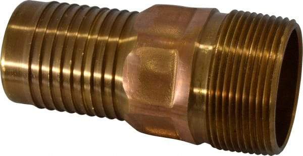 Campbell Fittings - 1-1/2" Pipe ID, Threaded Combination Nipple for Hoses - Brass - Benchmark Tooling