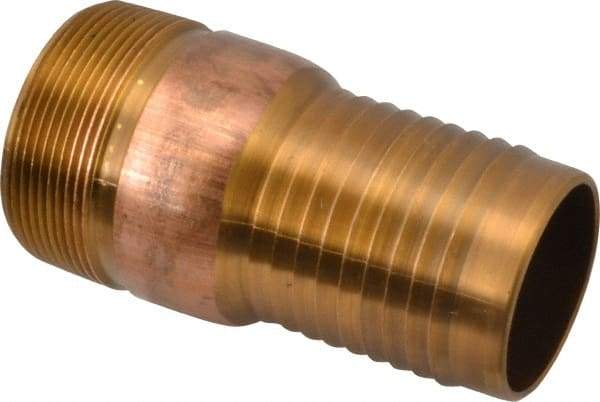 Campbell Fittings - 2" Pipe ID, Threaded Combination Nipple for Hoses - Brass - Benchmark Tooling