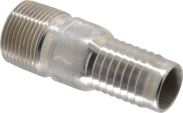 Campbell Fittings - 1" Pipe ID, Threaded Combination Nipple for Hoses - Stainless Steel - Benchmark Tooling