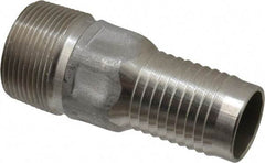 Campbell Fittings - 1-1/4" Pipe ID, Threaded Combination Nipple for Hoses - Stainless Steel - Benchmark Tooling