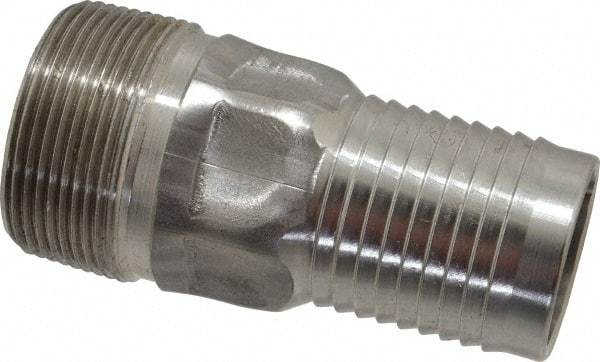 Campbell Fittings - 1-1/2" Pipe ID, Threaded Combination Nipple for Hoses - Stainless Steel - Benchmark Tooling