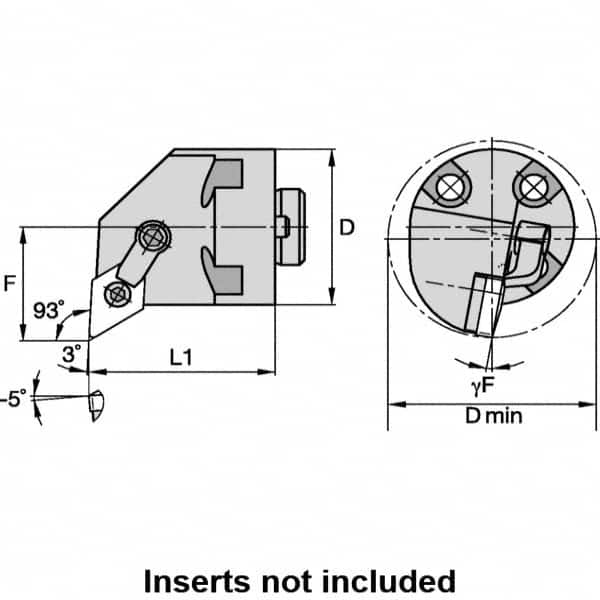 Kennametal - Right Hand Cut, 33.02mm Min Bore Diam, Size H16 Modular Boring Cutting Unit Head - Through Coolant, Compatible with DN.. - Benchmark Tooling