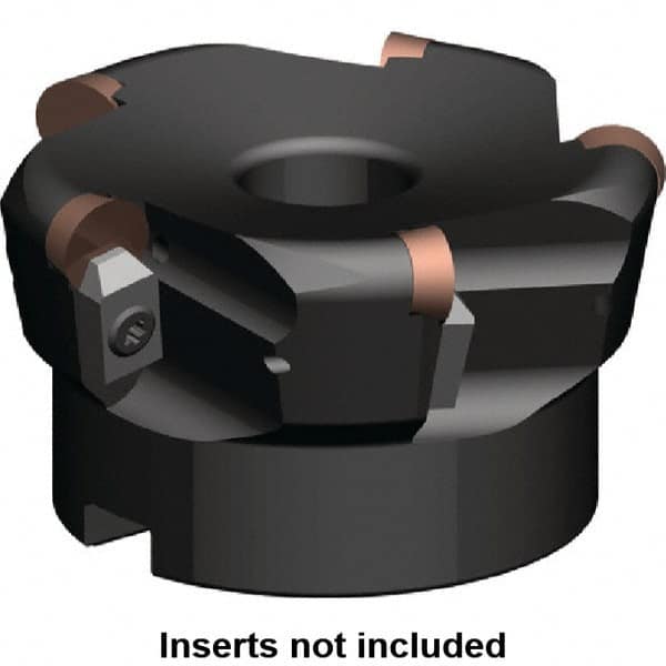 Kennametal - 2-1/2" Cut Diam, 0.249" Max Depth, 3/4" Arbor Hole, 4 Inserts, RP.. 43.. Insert Style, Indexable Copy Face Mill - 14,500 Max RPM, 2" High, Series KSSR-RPGN - Benchmark Tooling