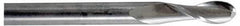 Hertel - 3/4" Diam, 1-1/2" LOC, 2 Flute Solid Carbide Ball End Mill - Uncoated, Single End, 4" OAL, 3/4" Shank Diam - Benchmark Tooling