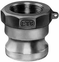 EVER-TITE Coupling Products - 6" Brass Cam & Groove Suction & Discharge Hose Male Adapter Female NPT Thread - Part A, 6" Thread, 75 Max psi - Benchmark Tooling