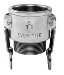 EVER-TITE Coupling Products - 1/2" Aluminum Cam & Groove Suction & Discharge Hose Female Coupler Male NPT Thread - Part B, 1/2" Thread, 250 Max psi - Benchmark Tooling