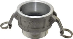 EVER-TITE Coupling Products - 3" Aluminum Cam & Groove Suction & Discharge Hose Female Coupler Male NPT Thread - Part B, 3" Thread, 125 Max psi - Benchmark Tooling