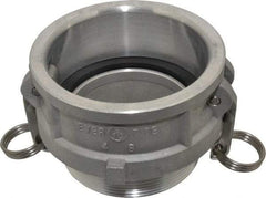 EVER-TITE Coupling Products - 4" Aluminum Cam & Groove Suction & Discharge Hose Female Coupler Male NPT Thread - Part B, 4" Thread, 100 Max psi - Benchmark Tooling