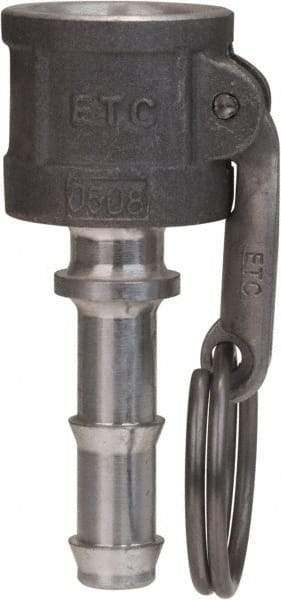 EVER-TITE Coupling Products - 6" Stainless Steel Cam & Groove Suction & Discharge Hose Female Coupler Hose Shank - Part C, 75 Max psi - Benchmark Tooling