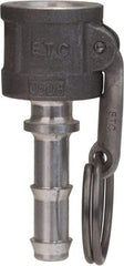 EVER-TITE Coupling Products - 4" Stainless Steel Cam & Groove Suction & Discharge Hose Female Coupler Hose Shank - Part C, 100 Max psi - Benchmark Tooling