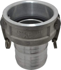 EVER-TITE Coupling Products - 4" Aluminum Cam & Groove Suction & Discharge Hose Female Coupler Hose Shank - Part C, 100 Max psi - Benchmark Tooling