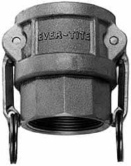 EVER-TITE Coupling Products - 4" Aluminum Cam & Groove Suction & Discharge Hose Female Coupler Female NPT Thread - Part D, 4" Lock-On Thread, 100 Max psi - Benchmark Tooling