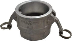 EVER-TITE Coupling Products - 3" Aluminum Cam & Groove Suction & Discharge Hose Female Coupler Female NPT Thread - Part D, 3" Thread, 125 Max psi - Benchmark Tooling