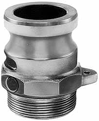 EVER-TITE Coupling Products - 5" Stainless Steel Cam & Groove Suction & Discharge Hose Male Adapter Male NPT Thread - Part F, 5" Thread, 75 Max psi - Benchmark Tooling