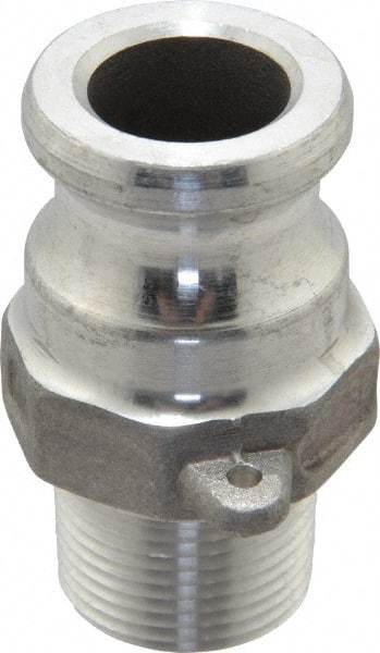 EVER-TITE Coupling Products - 3/4" Aluminum Cam & Groove Suction & Discharge Hose Male Adapter Male NPT Thread - Part F, 3/4" Thread, 250 Max psi - Benchmark Tooling