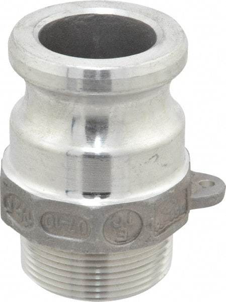 EVER-TITE Coupling Products - 1-1/2" Aluminum Cam & Groove Suction & Discharge Hose Male Adapter Male NPT Thread - Part F, 1-1/2" Thread, 250 Max psi - Benchmark Tooling