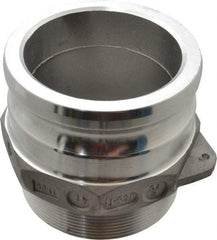 EVER-TITE Coupling Products - 4" Aluminum Cam & Groove Suction & Discharge Hose Male Adapter Male NPT Thread - Part F, 4" Thread, 100 Max psi - Benchmark Tooling
