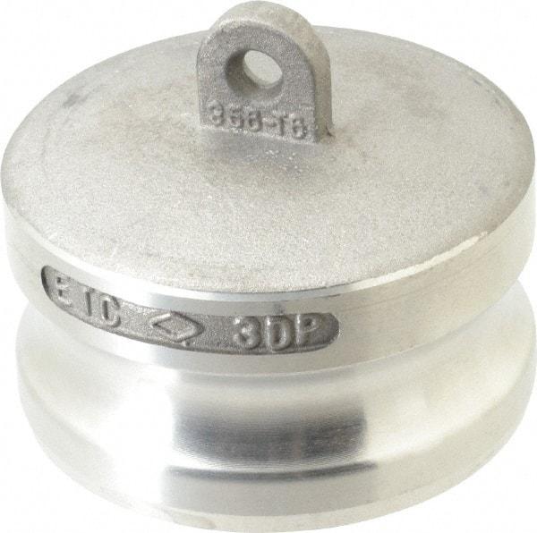 EVER-TITE Coupling Products - 3" Aluminum Cam & Groove Suction & Discharge Hose Dust Plug For Use with Couplers - Part DP, 125 Max psi - Benchmark Tooling