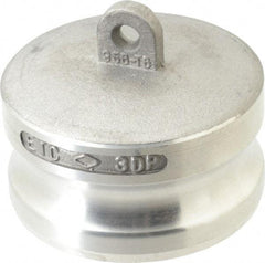 EVER-TITE Coupling Products - 3" Aluminum Cam & Groove Suction & Discharge Hose Dust Plug For Use with Couplers - Part DP, 125 Max psi - Benchmark Tooling