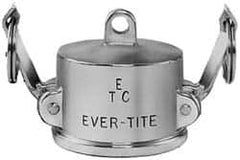 EVER-TITE Coupling Products - 4" Stainless Steel Cam & Groove Suction & Discharge Hose Dust Cap For Use with Adapters - Part DC, 100 Max psi - Benchmark Tooling