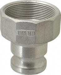 EVER-TITE Coupling Products - 2" Aluminum Cam & Groove Suction & Discharge Hose Male Adapter Female NPT Thread - Part A, 3" Thread, 250 Max psi - Benchmark Tooling