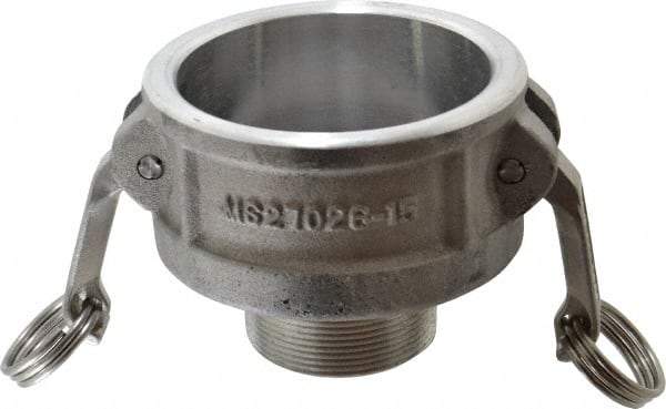 EVER-TITE Coupling Products - 3" Aluminum Cam & Groove Suction & Discharge Hose Female Coupler Male NPT Thread - Part B, 2" Thread, 125 Max psi - Benchmark Tooling