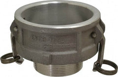 EVER-TITE Coupling Products - 4" Aluminum Cam & Groove Suction & Discharge Hose Female Coupler Male NPT Thread - Part B, 3" Thread, 100 Max psi - Benchmark Tooling