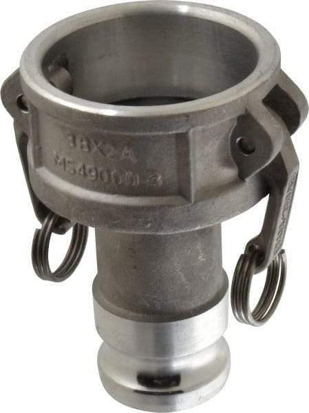 EVER-TITE Coupling Products - 3" Aluminum Cam & Groove Suction & Discharge Hose Female Coupler Male Adapter - 2" Thread, 125 Max psi - Benchmark Tooling