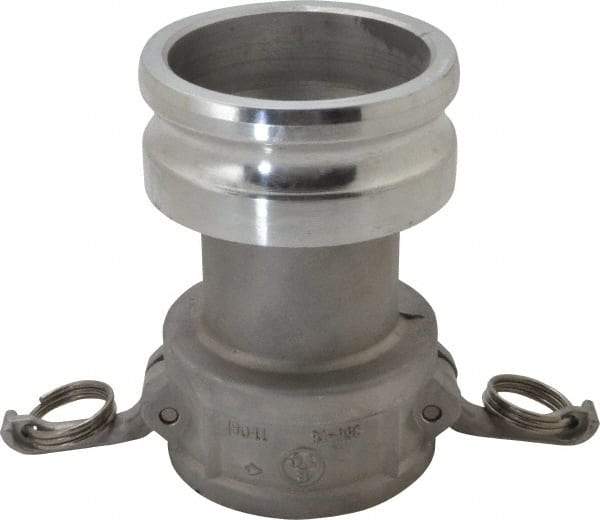 EVER-TITE Coupling Products - 3" Aluminum Cam & Groove Suction & Discharge Hose Female Coupler Male Adapter - 4" Thread, 125 Max psi - Benchmark Tooling