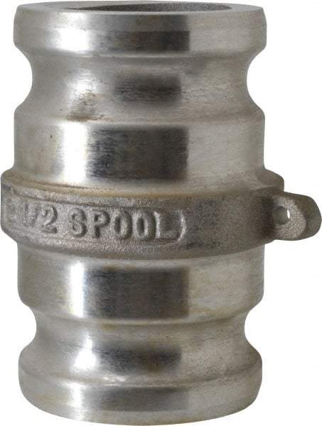 EVER-TITE Coupling Products - 2-1/2" Aluminum Cam & Groove Suction & Discharge Hose Spool Adapter - 2-1/2" Thread, 150 Max psi - Benchmark Tooling