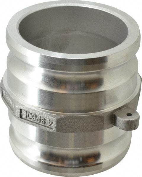 EVER-TITE Coupling Products - 4" Aluminum Cam & Groove Suction & Discharge Hose Spool Adapter - 4" Thread, 100 Max psi - Benchmark Tooling
