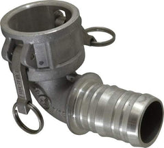 EVER-TITE Coupling Products - 2" Aluminum Cam & Groove Suction & Discharge Hose Female Coupler Hose Shank, 90° - Part C, 250 Max psi - Benchmark Tooling