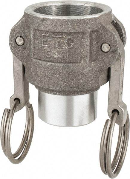 EVER-TITE Coupling Products - 1" Aluminum Cam & Groove Suction & Discharge Hose Female Coupler Female NPT Thread - Part D, 1" Butt Weld Thread, 250 Max psi - Benchmark Tooling