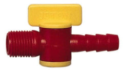 Value Collection - 2 Piece, 1/4" ID Coolant Hose Nipple Valve - Male to Female Connection, POM Body, 1/4 NPT, Use with Snap Together Hose Systems - Benchmark Tooling