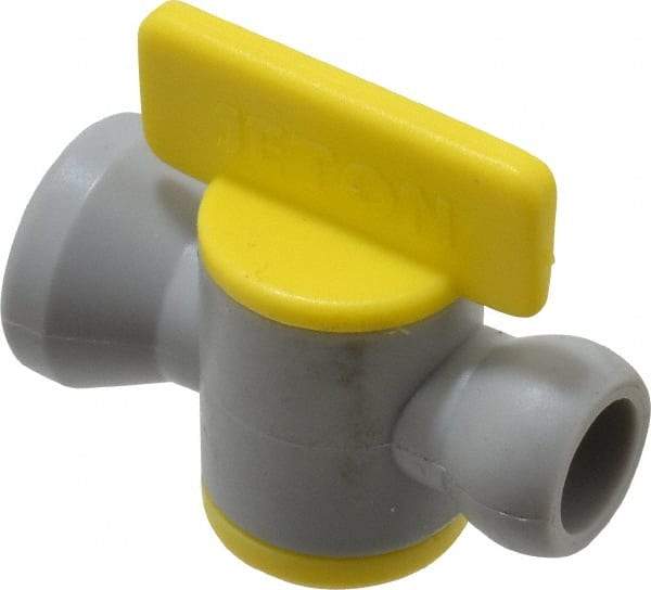 Value Collection - 2 Piece, 1/4" ID Coolant Hose Connection Valve - Male to Female Connection, POM Body, Unthreaded, Use with Snap Together Hose Systems - Benchmark Tooling