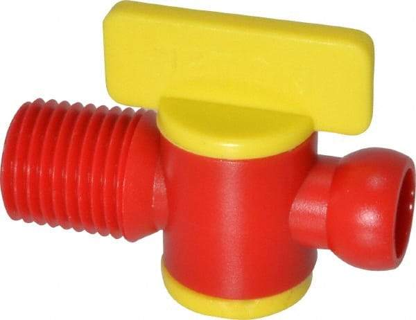 Value Collection - 2 Piece, 1/4" ID Coolant Hose NPT Valve - Male to Female Connection, POM Body, 1/4 NPT, Use with Snap Together Hose Systems - Benchmark Tooling