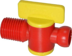 Value Collection - 2 Piece, 1/4" ID Coolant Hose NPT Valve - Male to Female Connection, POM Body, 1/4 NPT, Use with Snap Together Hose Systems - Benchmark Tooling