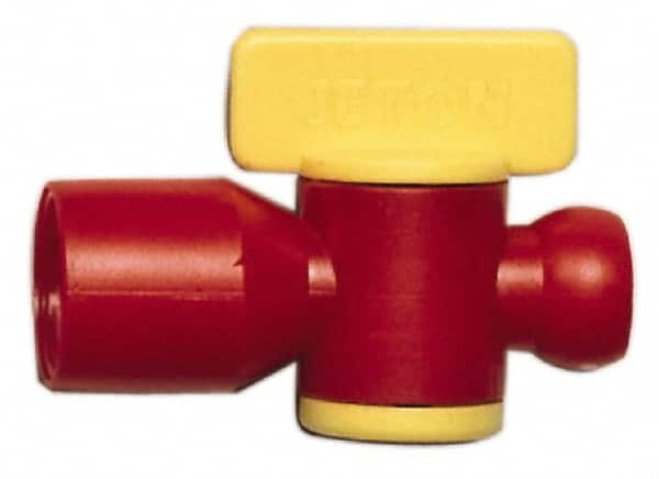 Value Collection - 2 Piece, 1/4" ID Coolant Hose NPT Valve - Female to Female Connection, POM Body, 1/4 NPT, Use with Snap Together Hose Systems - Benchmark Tooling