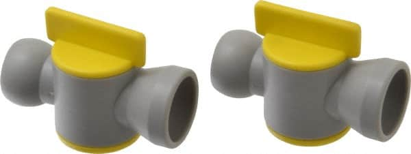 Value Collection - 2 Piece, 1/2" ID Coolant Hose Connection Valve - Male to Female Connection, POM Body, Unthreaded, Use with Snap Together Hose Systems - Benchmark Tooling