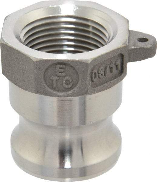 EVER-TITE Coupling Products - 3/4" Stainless Steel Cam & Groove Suction & Discharge Hose Male Adapter Female NPT Thread - Part A, 3/4" Thread, 250 Max psi - Benchmark Tooling