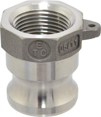 EVER-TITE Coupling Products - 3/4" Stainless Steel Cam & Groove Suction & Discharge Hose Male Adapter Female NPT Thread - Part A, 3/4" Thread, 250 Max psi - Benchmark Tooling