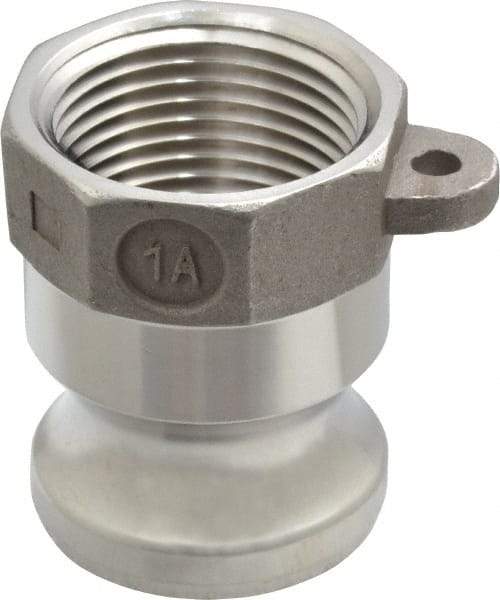 EVER-TITE Coupling Products - 1" Stainless Steel Cam & Groove Suction & Discharge Hose Male Adapter Female NPT Thread - Part A, 1" Thread, 250 Max psi - Benchmark Tooling